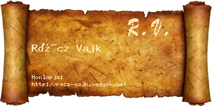 Rácz Vajk névjegykártya